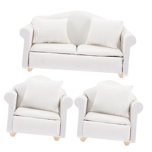 Beaupretty Weißes Sofa mit Kissen Detaillierte Dekoration für Miniaturhäuser und DIY Projekte für Wohn und Schlafzimmergestaltung von Beaupretty