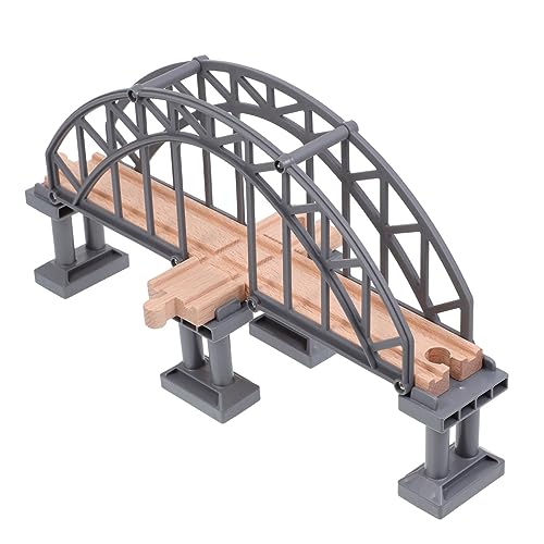 Beaupretty Zugschienen Zubehör Brücke Kreuzungsgleis Holzbahn Zubehör Lernspielzeug für und Bauen der Eisenbahnlandschaft von Beaupretty