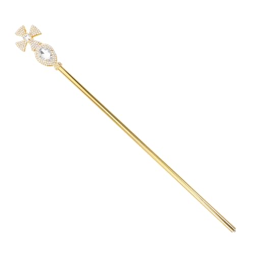 Beaupretty aus Strass Halloween Kostüm Zauberstab LED Dekorativer Stock Cosplay Rohrstock Stütze Cosplay-Dekoration Party-Cosplay-Krücke Rohrdekor Metall Golden von Beaupretty