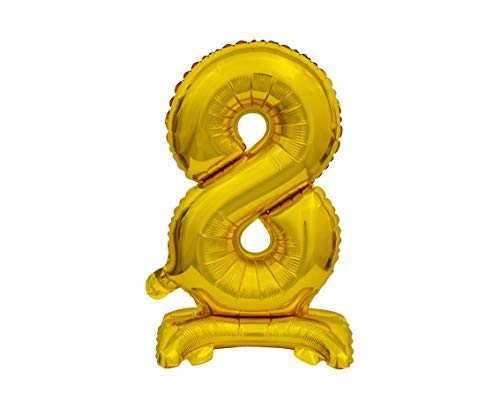 GoDan Beauty&Charm Luftballons Zahlen 0-9 zum Aufstellen auf dem Tisch 38 cm Folienballon Geburtstagsluftballons Zimmer und Raumdekoration beim Geburtstag Jubiläum (Zahl 8 Gold) von Beauty&Charm
