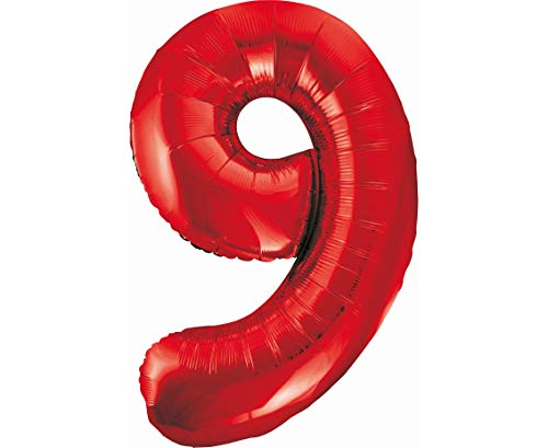 GoDan Luftballon Zahl 9 Rot, in XXL-Größe – 85 cm, Folienballon mit einem selbstschließenden Ventil, Zimmer- und Raumdekoration beim Geburtstag, Jubiläum, Jahrestag, Hochzeitstag oder Firmenevent GoDan Luftballon Zahl 9 Rot, in XXL-Größe – 85 cm, Folienballon mit einem selbstschließenden Ventil, Zimmer- und Raumdekoration beim Geburtstag, Jubiläum, Jahrestag, Hochzeitstag oder Firmenevent von Beauty&Charm