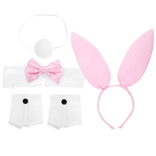 Beavorty 1 Satz Bunny Kostüm mit Ohr Haarreif Plüschball Halsband für Halloween Cosplay Events für Partys Maskeraden von Beavorty
