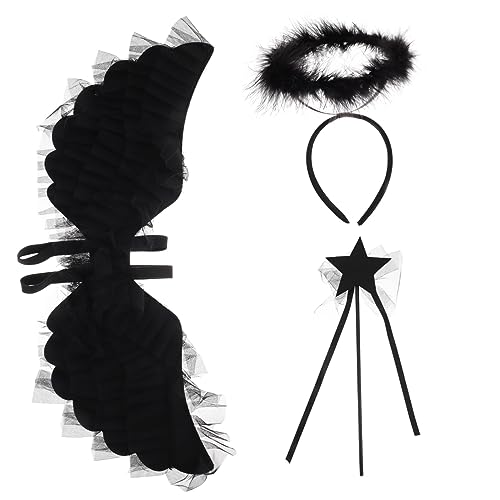 Beavorty 1 Satz Engelsflügel Kostüm mit Heiligenschein Zauberstab Leichte Deko für Erwachsene Halloween Cosplay Partys Bühnenaufführungen Beavorty 1 Satz Engelsflügel Kostüm mit Heiligenschein Zauberstab Leichte Deko für Erwachsene Halloween Cosplay Partys Bühnenaufführungen von Beavorty