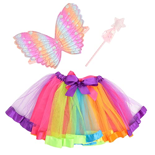 Beavorty 1 Satz Fee schöner Zauberstab Engel Kostüm für Feenflügel für Mädchen Leistungsflügel Cosplay fliegend Party -Outfits Mädchen verkleiden sich Tuch Rosa von Beavorty