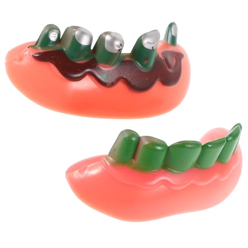 Beavorty 1 Satz Festliche Dressingfälle lustiger falscher Partygeschenke Monsterzähne Cosplay- halloween zähne Halloween Honstration Halloween-Accessoires Cosplay-Hosenträger von Beavorty