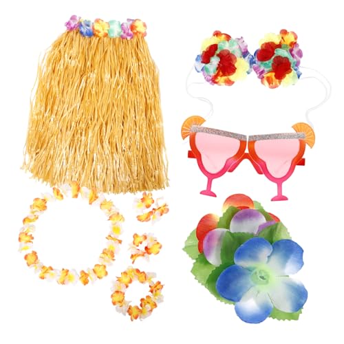 Beavorty 1 Satz Luau-partybevorzugung Hawaiianisches Kostümzubehör Hawaiianische Grasröcke Für Frauen Hawaiianische Partyverzierung Hawaii-kleider Für Damen Kurz Plastik von Beavorty