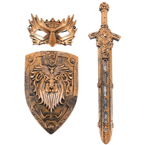 Beavorty 1 Satz Mittelalterlichem Cosplay Schild und Maske für Realistische Requisiten für Halloween Partys Rollenspiele und Bühnenaufführungen von Beavorty