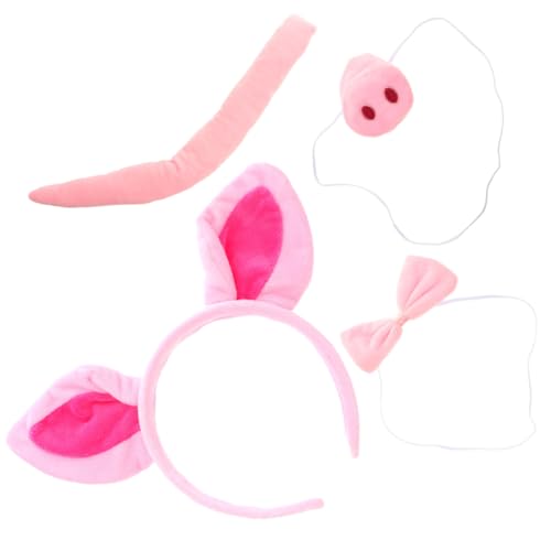 Beavorty 1 Satz Pig Cosplay Kostümset Teiliges mit Schweinenase Haarreif und Dekorativer Fliege für Halloween Karneval und Kindergeburtstag von Beavorty