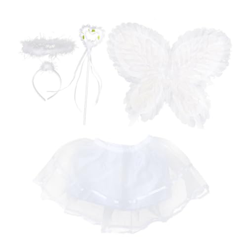 Beavorty 1 Satz Schmetterlingsflügel Stirnband Performance-Anzug für Mädchen Cosplay -Kostüm Feenkleid Kinderfeenflügel Kleiderset für Mädchen Anzug durchführen Feenrock Polyester Weiß Beavorty 1 Satz Schmetterlingsflügel Stirnband Performance-Anzug für Mädchen Cosplay -Kostüm Feenkleid Kinderfeenflügel Kleiderset für Mädchen Anzug durchführen Feenrock Polyester Weiß von Beavorty