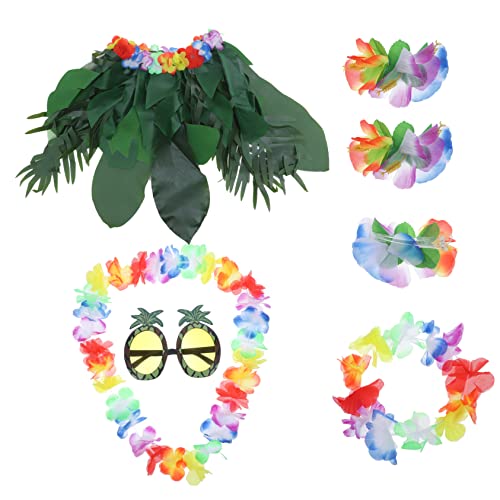 Beavorty 1 Satz Simulierter Klingenrockanzug Party für Zubehör dekorative Girlande Hawaii-Girlande Hawaii Strohrock Hawaii-Hula-Rock Hawaii-Kleidungsset Grasröcke Stoff von Beavorty