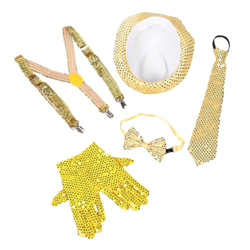 Beavorty 1 Satz Teiliges Jahre Kostüm mit Pailletten Hut Hosenträger Krawatte und Handschuhen für Halloween und Mottopartys Beavorty 1 Satz Teiliges Jahre Kostüm mit Pailletten Hut Hosenträger Krawatte und Handschuhen für Halloween und Mottopartys von Beavorty