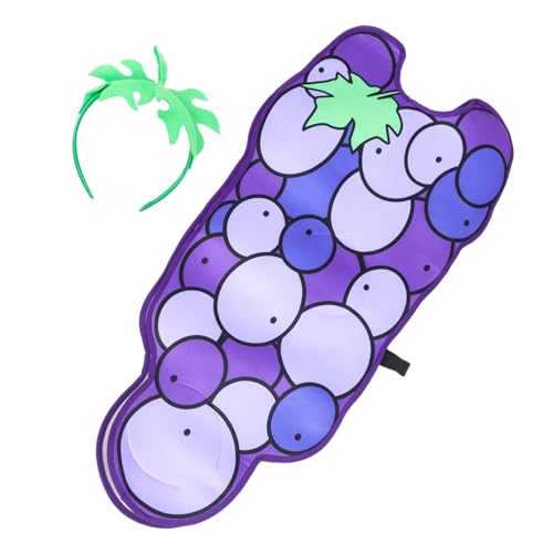 Beavorty 1 Satz Traubenkleidung Halloween hoch Obststirnband Obstkostüme für Mädchen Cosplay-Kleidung Party Gefälligkeiten Cosplay-Kostüm für Polyester (Polyester) Violett von Beavorty