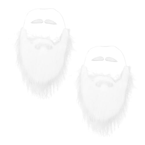Beavorty 1 Satz Weihnachtsbart Augenbrauen Weihnachtsrequisiten Bart lang Zaubererbart weihnachtsverkleidung falscher Schnurrbart und Bart falscher Bart und falsche Augenbrauen Plüsch- Weiß von Beavorty