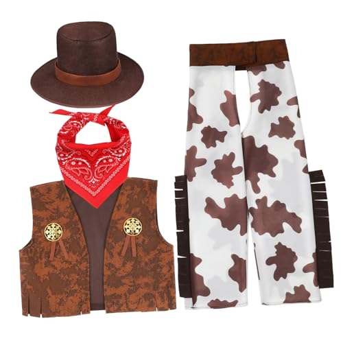 Beavorty 1 Satz -cowboy Outfit Cowboykostüm Für Jungen Cosplay-kostüm Für Kleinkinder Cowboy -kostüm Cowboyhut Für Jungen Halloween Cowboy-kostüm Jungen Kostüm Braune Weste Polyester Beavorty 1 Satz -cowboy Outfit Cowboykostüm Für Jungen Cosplay-kostüm Für Kleinkinder Cowboy -kostüm Cowboyhut Für Jungen Halloween Cowboy-kostüm Jungen Kostüm Braune Weste Polyester von Beavorty