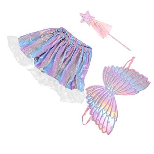 Beavorty 1 Set 3 Teiliges Set Engel Schmetterlingsflügel Party Gastgeschenke Fee Kinderröcke Mädchen Kinderkostüme Halloween Kostüme Kostümflügel Kostümzubehör Stoff Rosa von Beavorty