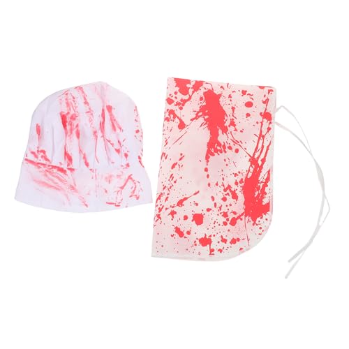 Beavorty 1 Set Blutiges Halloween Kostümset – Blutige Schürze Kochschürze Mütze – Gruseliges Zombie Party Zubehör Halloween Party Dekoration Für Cosplay Verkleidung von Beavorty