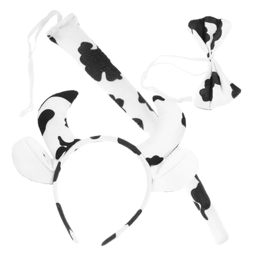 Beavorty 1 Set Kuh Kopfschmuck Set Kostüme Stirnbänder Süße Accessoires Kuh Kostüm Ohren Stirnband Kuh Party Kuh Ohren Stirnband Halloween Cosplay von Beavorty
