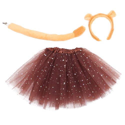 Beavorty 1 Set Mädchen Kostüm Requisiten Ohren Cosplay Zubehör Kostüm Löwenschwanz Kostüm Mähne Dschungel Kostüme Tierkostüm Erwachsene Stirnband Cosplay Löwenkostüm Mesh von Beavorty