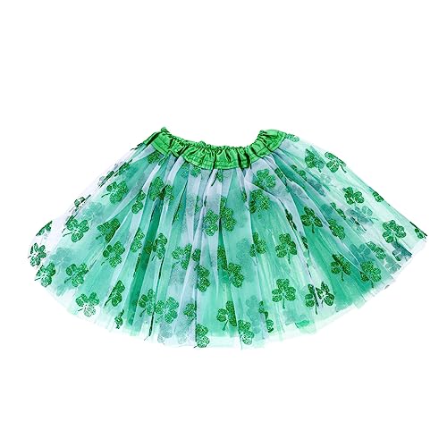 Beavorty 1 Stück Klee Netz kleid kleider kinderkleid taillenmieder Gauze tutu skirt for Shamrock -Kostüm Mädchen Tüllrock Mädchengrünrock Moderock Gittergewebe Green von Beavorty