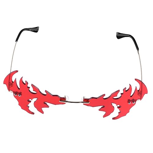Beavorty 1 Stück lustige Brille Party farbige Gläser geformt Rave Kostümbrille Randlose Sonnenbrille lustige schauspiele ac rot von Beavorty