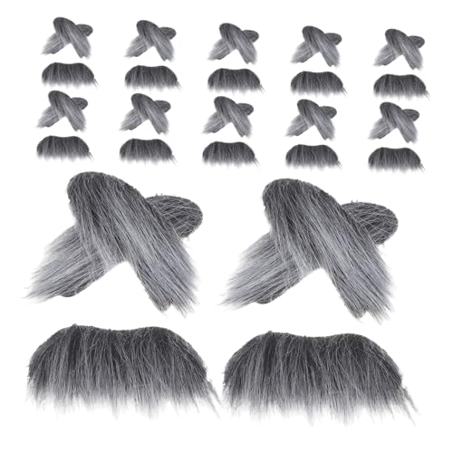 Beavorty 12 Sätze Simulierte gefälschte Bartbrauen Männer fälschten Schnurrbart gefälschter Schnurrbart klassisches Halloween falscher Neuheit Plüschfaser Grau Beavorty 12 Sätze Simulierte gefälschte Bartbrauen Männer fälschten Schnurrbart gefälschter Schnurrbart klassisches Halloween falscher Neuheit Plüschfaser Grau von Beavorty