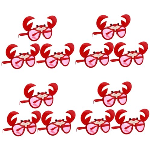 Beavorty 12 Stck Lustige Krabbenbrillen Witzige Partybrille mit Cartoon Design Stabile Foto Requisiten für Strand Luau und Kostümpartys Langlebig und von Beavorty