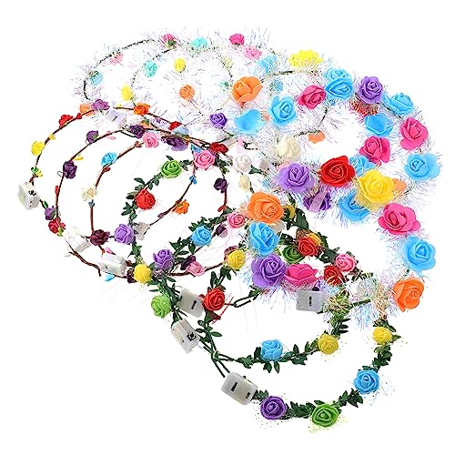 Beavorty 12Stücke Leuchtende Haarreifen LED Kopfschmuck Requisiten für Kindergeburtstag Halloween Karneval und Festivals Glühende Headwear Dekore von Beavorty