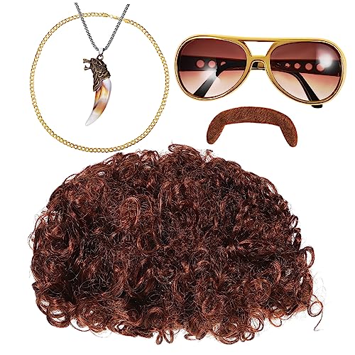Beavorty 1Satz Disco Kostümset mit Perücke Falschem Sonnenbrille Halskette Jahre Party Accessoires für Halloween Kostümpartys Fasching für Freunde Beavorty 1Satz Disco Kostümset mit Perücke Falschem Sonnenbrille Halskette Jahre Party Accessoires für Halloween Kostümpartys Fasching für Freunde von Beavorty