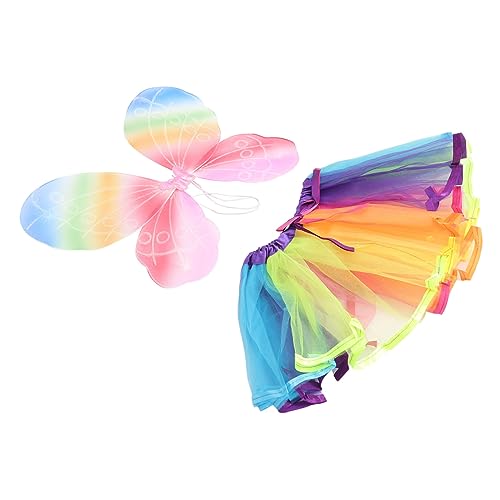 Beavorty 1Satz Schmetterlingskostüm für Teiliges Tutu Rock Schmetterlingsflügel Regenbogenfarben für Karneval Cosplay Tanzaufführungen Beavorty 1Satz Schmetterlingskostüm für Teiliges Tutu Rock Schmetterlingsflügel Regenbogenfarben für Karneval Cosplay Tanzaufführungen von Beavorty