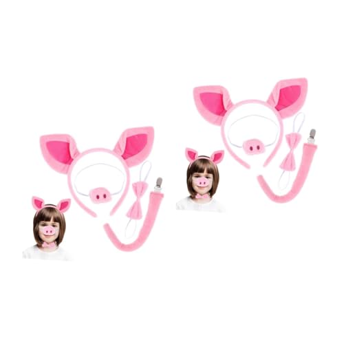 Beavorty 2 Sätze Weiches Rosa Schwein Kostüm Set mit Rutschfestem Haarband Niedliche Schweineohren Nasen und Accessoires Komfortabel für Halloween Cosplay und Gesichtspflege bei Mädchen Beavorty 2 Sätze Weiches Rosa Schwein Kostüm Set mit Rutschfestem Haarband Niedliche Schweineohren Nasen und Accessoires Komfortabel für Halloween Cosplay und Gesichtspflege bei Mädchen von Beavorty