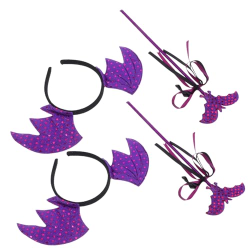 Beavorty 2 Satz Teiliges Halloween Fledermaus mit Haarreif und Feenstab Leichtes Bequemes Tierkostüm Haarband für Frauen Festliche Party Dekoration Perfektes Cosplay Zubehör von Beavorty