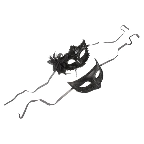 Beavorty 2 Stck Teiliges Halbsicht Maske für Cosplay und Halloween Party Venezianische Dekorationsmaske für Damen und Herren Stilvolle Kostümmasken für Karneval und Festlichkeiten von Beavorty