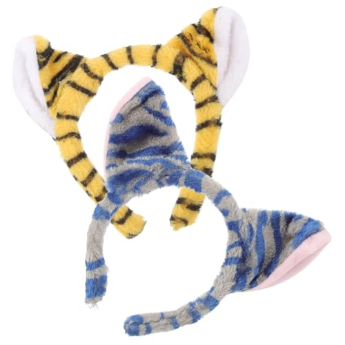 Beavorty 2 Stck. Plüsch Tigerohren Haarband Süßes Tierohren Stirnband für Mädchen für Kostümpartys Cosplay und Fotografie Bezaubernde Tierohren Dekoration von Beavorty