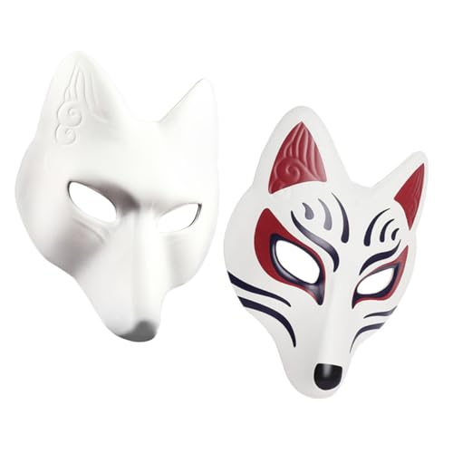 Beavorty 2 Stück Blanko Fox Masken Diy Handgemalte Masken für Partys Karneval Maskerade Cosplay und Kreative Anlässe für Geburtstagsfeiern und Besondere Events von Beavorty