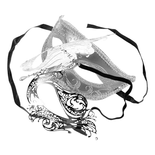 Beavorty 2 Stück Cosplay Maske Metall mit Strass Dekorative Festivalmaske für Halloween und Kostümpartys Atmungsaktive Maske für Männer und Frauen von Beavorty