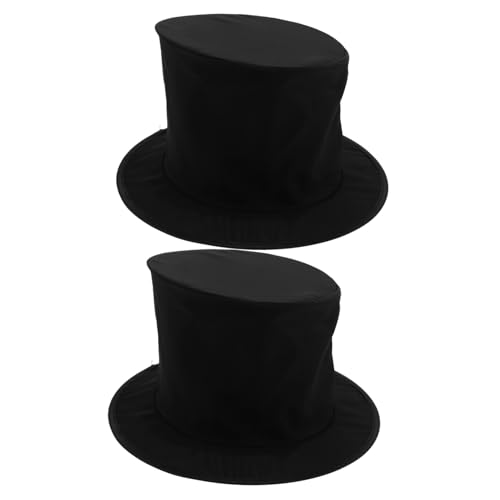 Beavorty 2 Stück Faltbare Schwarze Partyhüte Verstellbare Zauberhüte für Erwachsene Praktische Bühnenrequisiten Vielseitig für Maskerade Steampunk Karneval und Weihnachtsfeiern von Beavorty