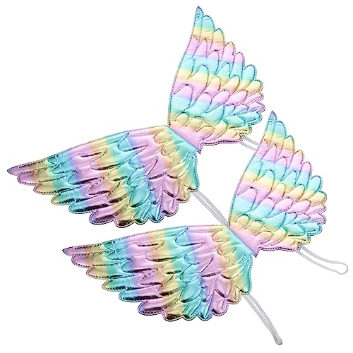 Beavorty 2 Stück Farbige Engelsflügel Kostüm Accessoires für Rollenspiele Fotorequisiten für Halloween Karneval Partys Bequeme Langlebige von Beavorty