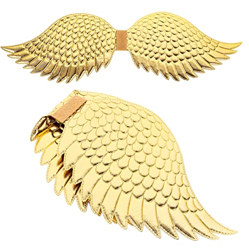 Beavorty 2 Stück Goldene Flügelprops Engelskostüm Für Flügel Engel Halloween Leistungsflügel Requisiten Cosplay Flügel Kostüm Flügel Cosplay-flügel Rollenspiel -accessoires Tuch von Beavorty