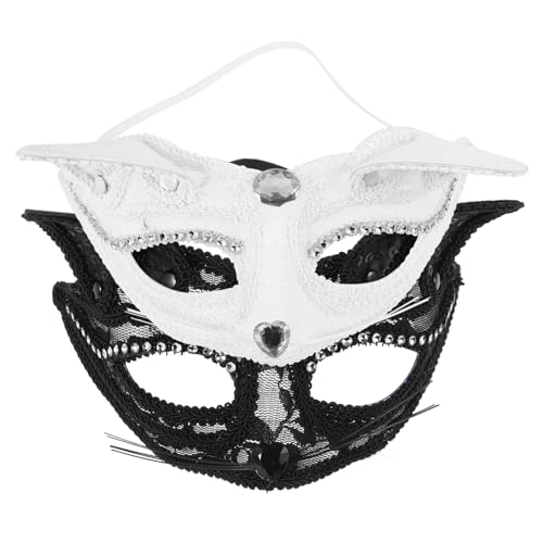 Beavorty 2 Stück Halbgesichtige Fuchsmaske aus Leicht für Halloween Kostümparty Cosplay Fasching Schwarz Weiß für Damen und Herren Beavorty 2 Stück Halbgesichtige Fuchsmaske aus Leicht für Halloween Kostümparty Cosplay Fasching Schwarz Weiß für Damen und Herren von Beavorty