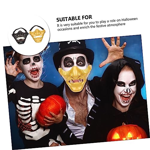 Beavorty 2 Stück Halbgesichts Horrormaske Dämonen Halloween Cosplay Maske Schwarz und Gold Leichte Kunststoffmaske für Party Kostüm und Gruselige Verkleidung Beavorty 2 Stück Halbgesichts Horrormaske Dämonen Halloween Cosplay Maske Schwarz und Gold Leichte Kunststoffmaske für Party Kostüm und Gruselige Verkleidung von Beavorty