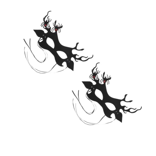 Beavorty 2 Stück Halbgesichtsmaske Halloween Gothic Vampir Maske mit Schwarzen Spinnen und Hirschgeweih Leichte Halloween Kostüm Dekoration für Damen Party und Grusel Events Beavorty 2 Stück Halbgesichtsmaske Halloween Gothic Vampir Maske mit Schwarzen Spinnen und Hirschgeweih Leichte Halloween Kostüm Dekoration für Damen Party und Grusel Events von Beavorty