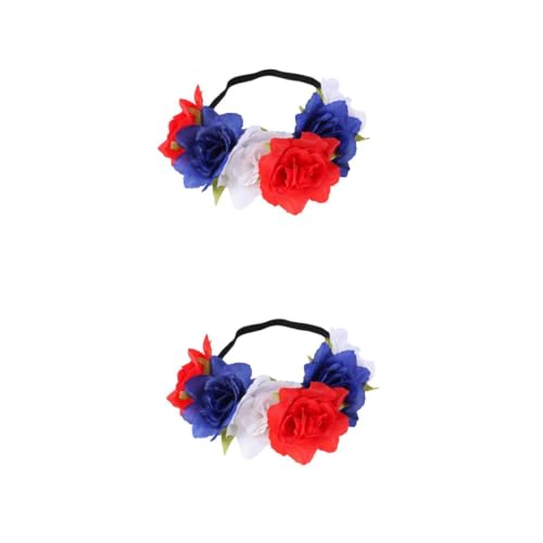 Beavorty 2 Stück Halloween Haarband mit Elastischem Weiß Blauem Blumen Design Leichtes Haarschmuck Accessoire für Damen für Kostümparty Festival und Cosplay von Beavorty