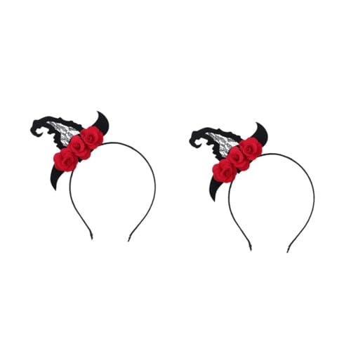 Beavorty 2 Stück Halloween Haarband mit Roter Blumenhaube Weiches Stirnband Hautfreundlich Bequem für Damen und Dekoratives Party Accessoire für Halloween Events von Beavorty