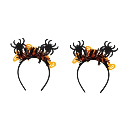 Beavorty 2 Stück Halloween Haarreif für Damen mit Kreativem Spinnen Pumpkin Design Weiches Halloween Accessoire Auffälliger Kopfschmuck für Kostümparty Gruseliges Cosplay für Mädchen und von Beavorty