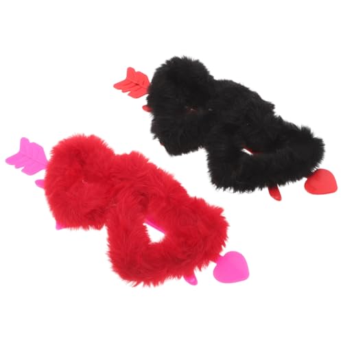 Beavorty 2 Stück Halloween Herz Sonnenbrillen mit Flauschigem Rahmen und Cat Eye Design Trendige Partybrille für Brautjungfern Junggesellinnenabschied Valentinstag und Hochzeitsfeiern von Beavorty