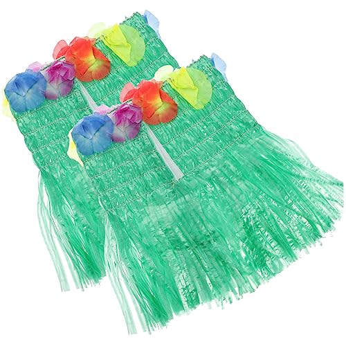 Beavorty 2 Stück Hawaiianisches Röhrenoberteil Thematisiert Luau-outfits Für Frauen Erwachsene Strand Für Die Luau-party Kostüm Tropisch Fest Verkaufsstand Hawaii Strohrock Green Plastik von Beavorty