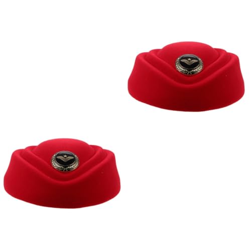 Beavorty 2 Stück Hut Stewardess-Mütze für Damen Rand Fluggesellschaft Szene Flugbegleiter Mütze Weiß funky Fans Uniformhüte für Damen Pilotenmütze Stewardess Mütze Wolle rot Beavorty 2 Stück Hut Stewardess-Mütze für Damen Rand Fluggesellschaft Szene Flugbegleiter Mütze Weiß funky Fans Uniformhüte für Damen Pilotenmütze Stewardess Mütze Wolle rot von Beavorty