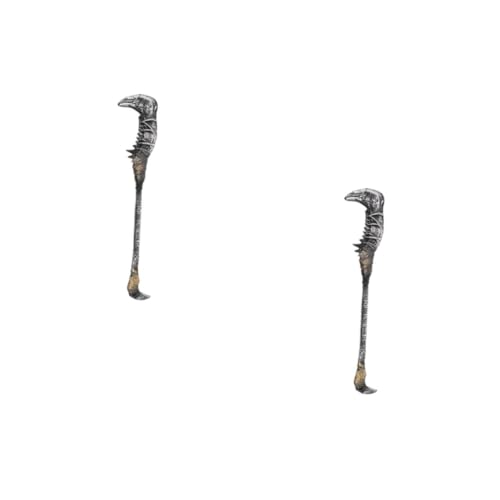 Beavorty 2 Stück Jagged Grim Reaper Scythe Prop Halloween Kostüm Zubehör Vintage Goldene Kunststoff Sense für Erwachsene Cosplay Party Aufführung von Beavorty