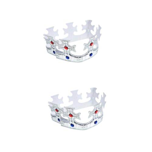 Beavorty 2 Stück Königskrone Silber Stirnband Leichtes Haarschmuck Party Geburtstag Halloween Kostüm Accessoire für Jungen von Beavorty