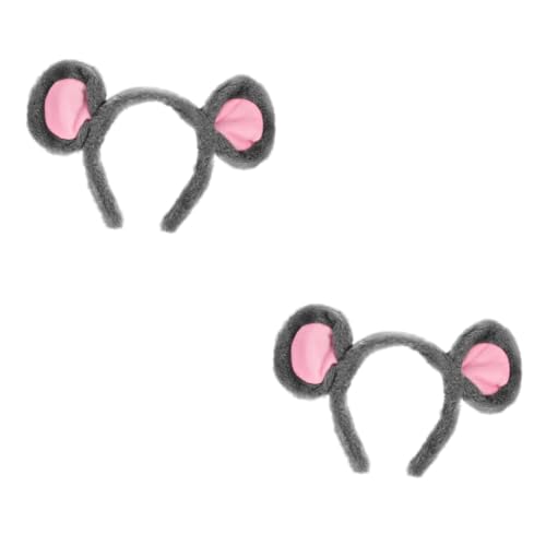 Beavorty 2 Stück Mäuseohren Stirnband Plüsch Tierkostüm Haarreif Cosplay Mausohren Headband Party Verkleidung Erwachsene Stabile Verarbeitung Niedlich Accessoire von Beavorty